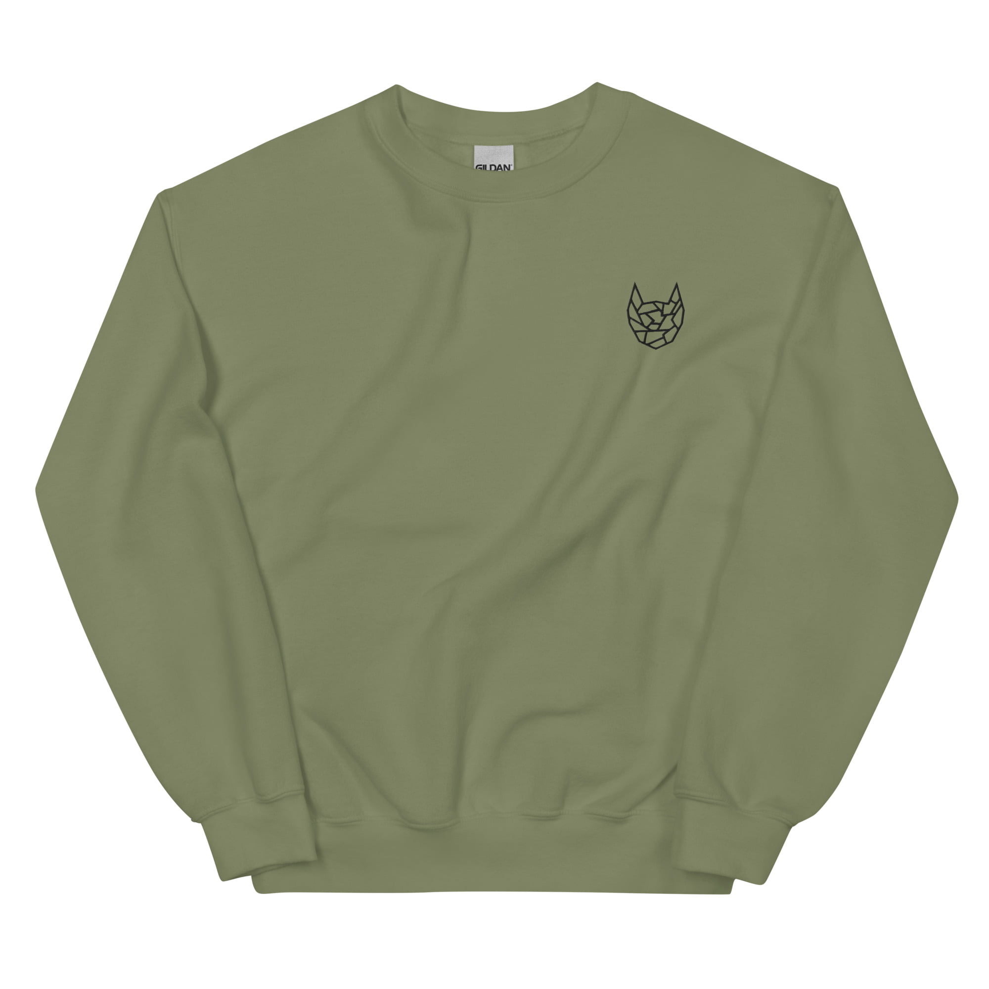 unisex crew neck sweatshirt military green front 6395bc0dad7c0
