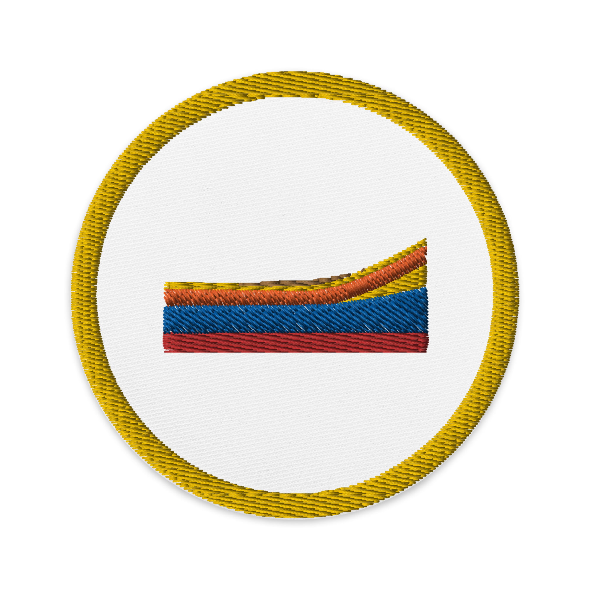 embroidered patches white circular 3 in front 63d027826d89f