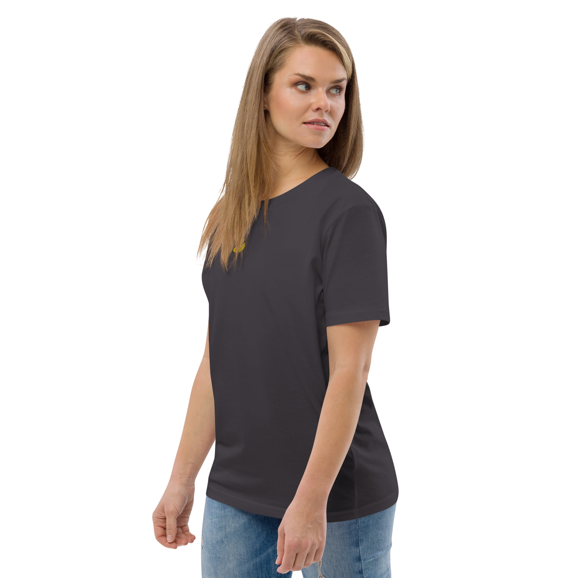 unisex organic cotton t shirt anthracite left front 64771debe860a