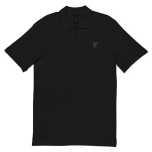 unisex pique polo shirt black front 6475bf748f711