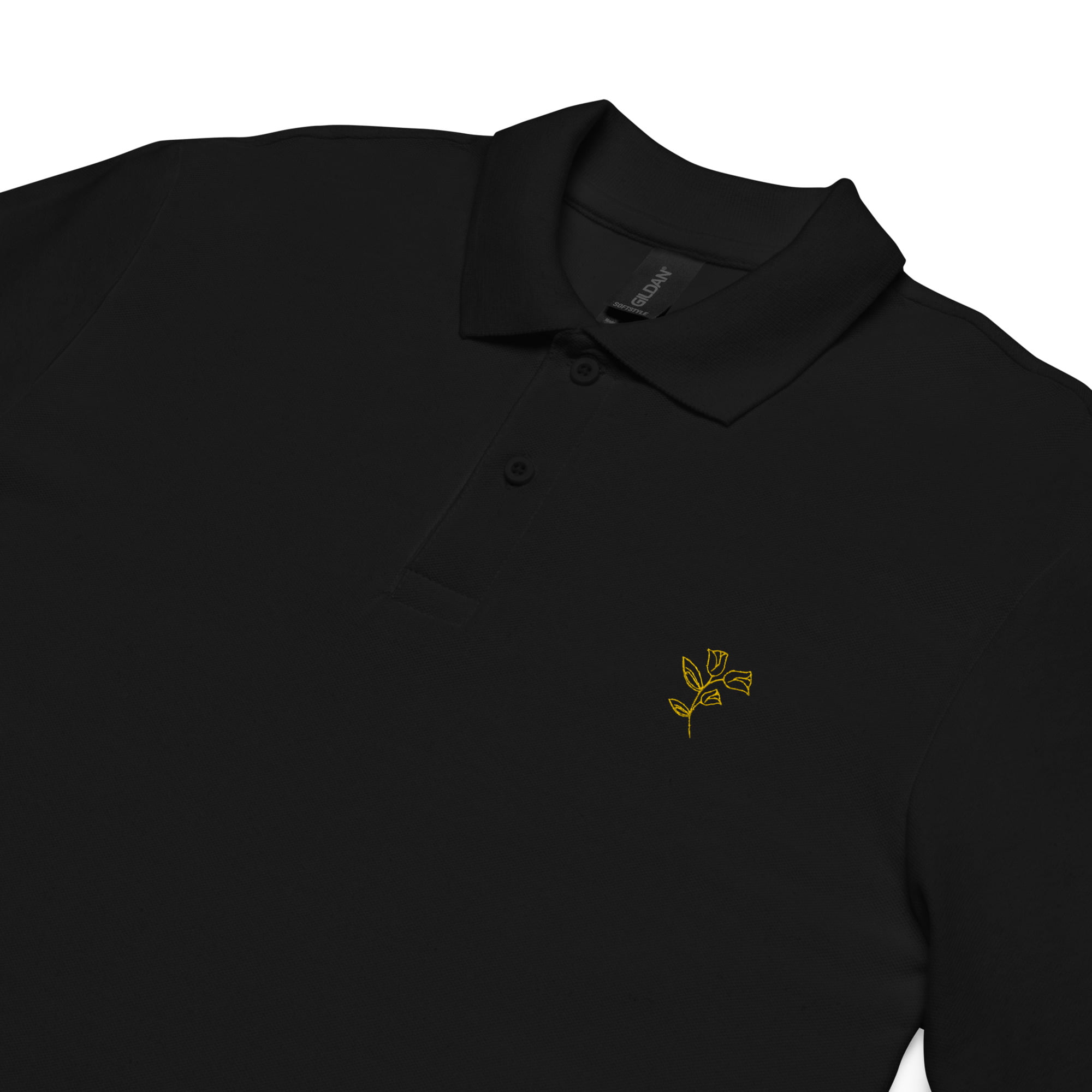 unisex pique polo shirt black product details 6475c6f81ec6f