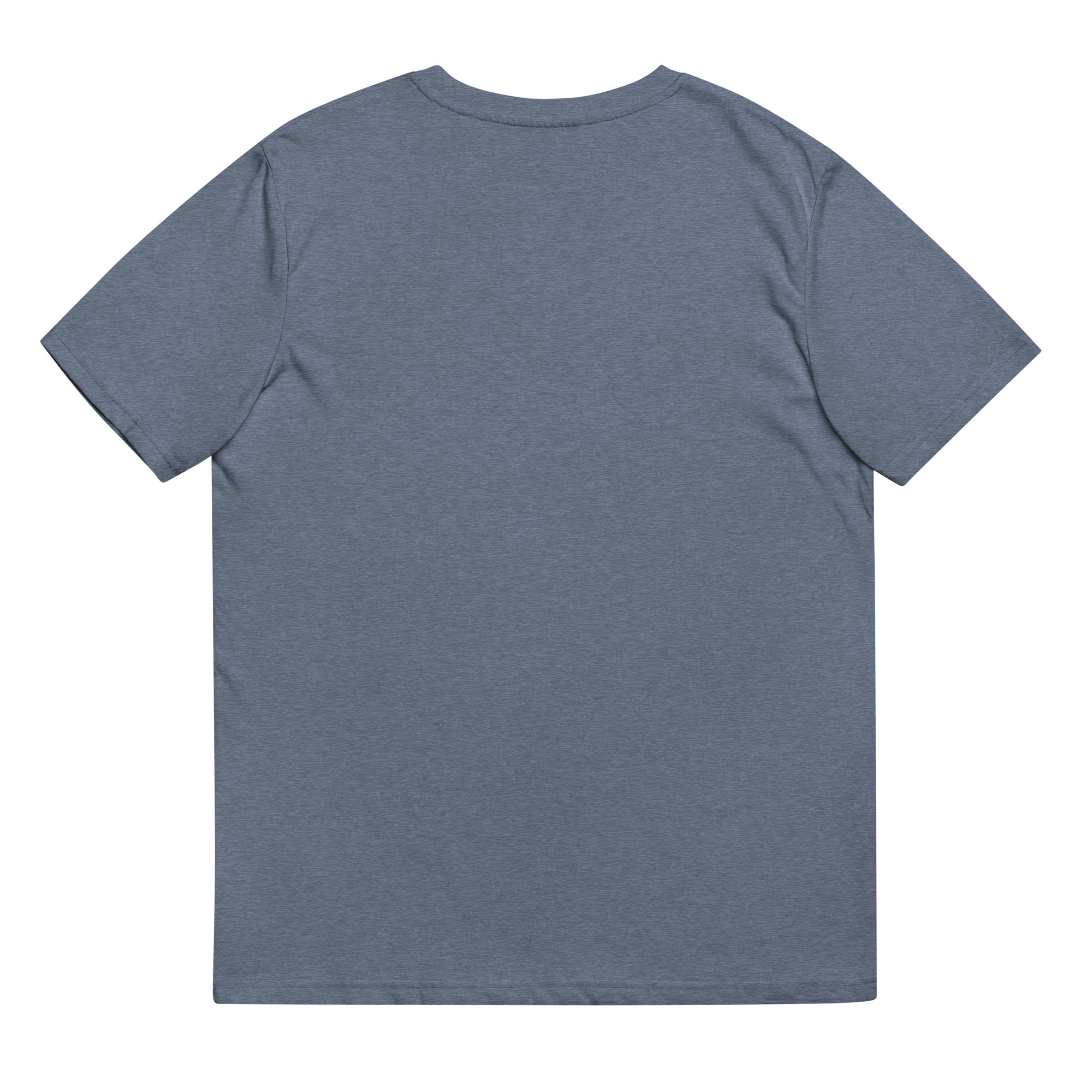 unisex organic cotton t shirt dark heather blue back 64d270a94f4d1.jpg